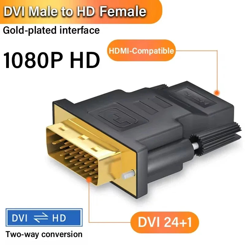 DVI to HDMI-Compatible Adapter DVI to HDMI-Compatible Plated Plug DVI to HDMI-compatible Video Converter for PC HDTV Projector