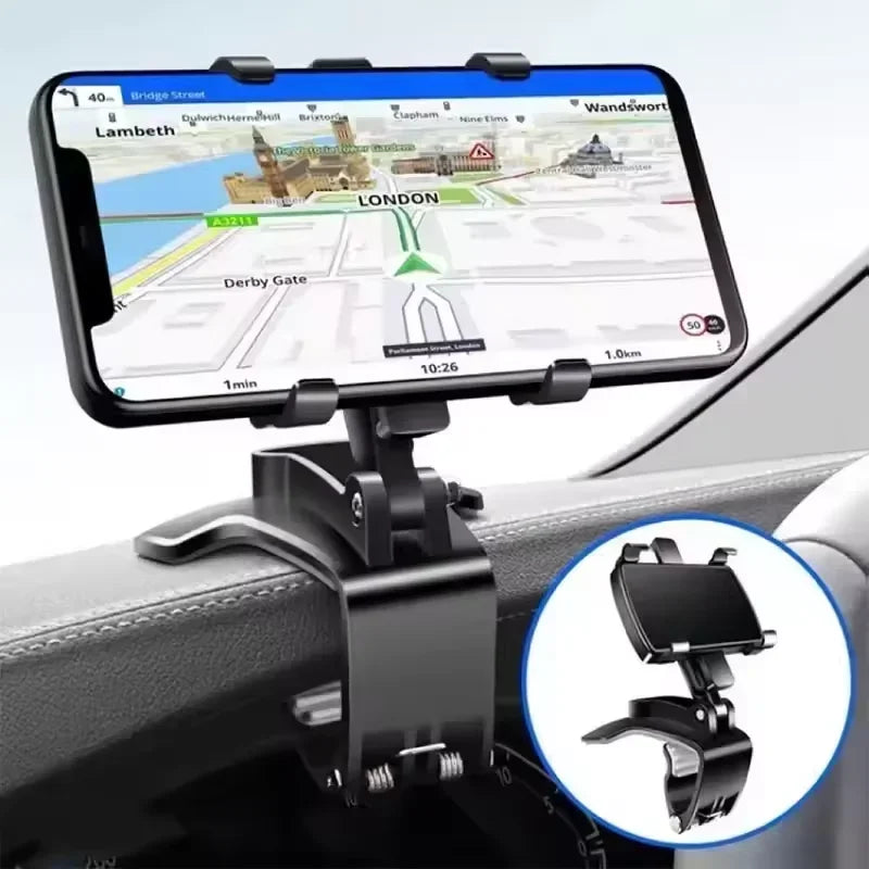 360 Degree Rotation Car Phone Holder Stand Universal Car Dashboard Clip Mount GPS Bracket For iPhone Samsung Xiaomi Huawei Phone