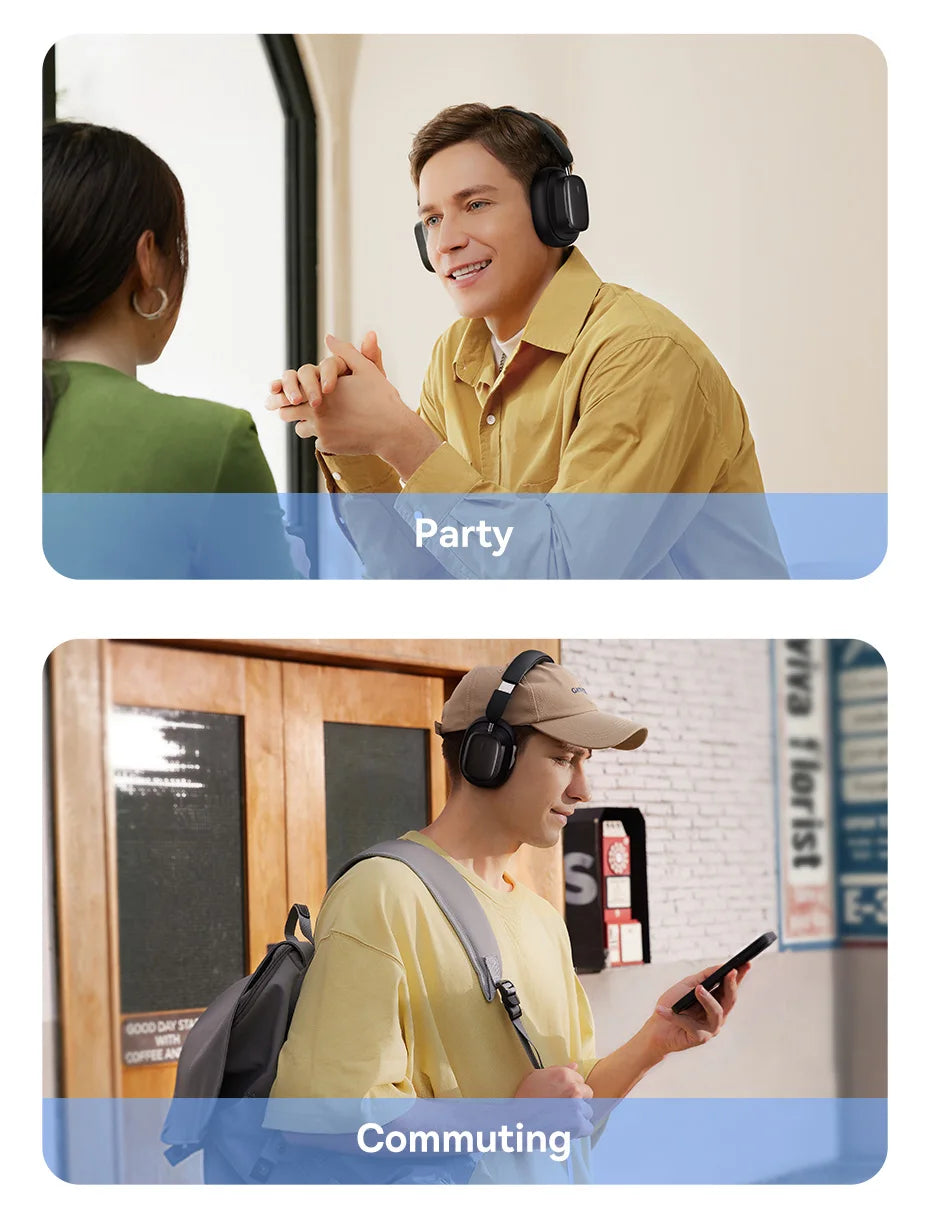 Baseus H1i ANC Wireless Bowie Headphone Bluetooth 5.3 Noise Cancellation Hi-Res 38db 3D Spatial Audio Ear Headsets