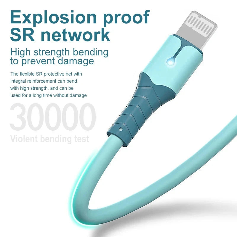 USB Cable for iPhone 14 13 12 11 Pro Max XS XR 6s 7 8 Plus iPad 3A Fast Charging Cable USB to ios Data Cable Quick Charger Wire