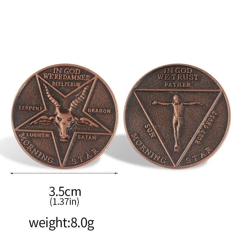 US TV Series Lucifer Morning Star Coin Demon Coin Cosplay Suspense Sommemorative Medal Pendant Phone Chain Charms Gifts