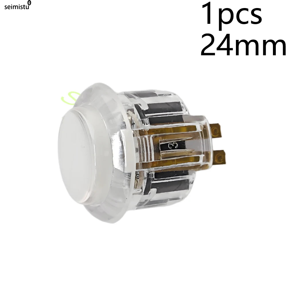 5V LED Illuminated Arcade Light Push Button 30mm/24mm Clear Plastic Coin Operated Joystick Game Button for DIY Arcade Machine