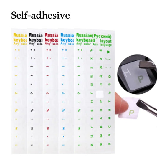 Russian Laptop Desktop Keyboard Sticker PVC Removable Glossy Matte Transparent Keypad Decals Wear-Resistant