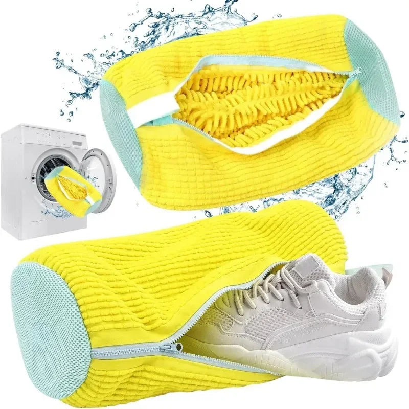 1/2PCS Wash Shoes Bag Padded Net Laundry Shoes Protector Fluffy fibers Polyester Washing Shoes Machine Laundry Bag Drying Bags