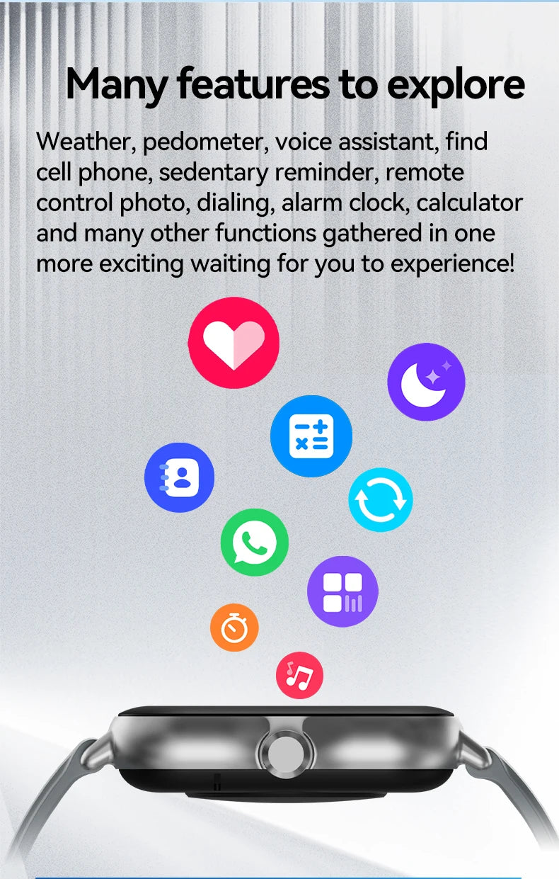 LAXASFIT 2025 New Smart Watch Bluetooth Talk Full Touch Screen Heart Rate Monitor Sports Fitness Smart Watch Men Women Gift