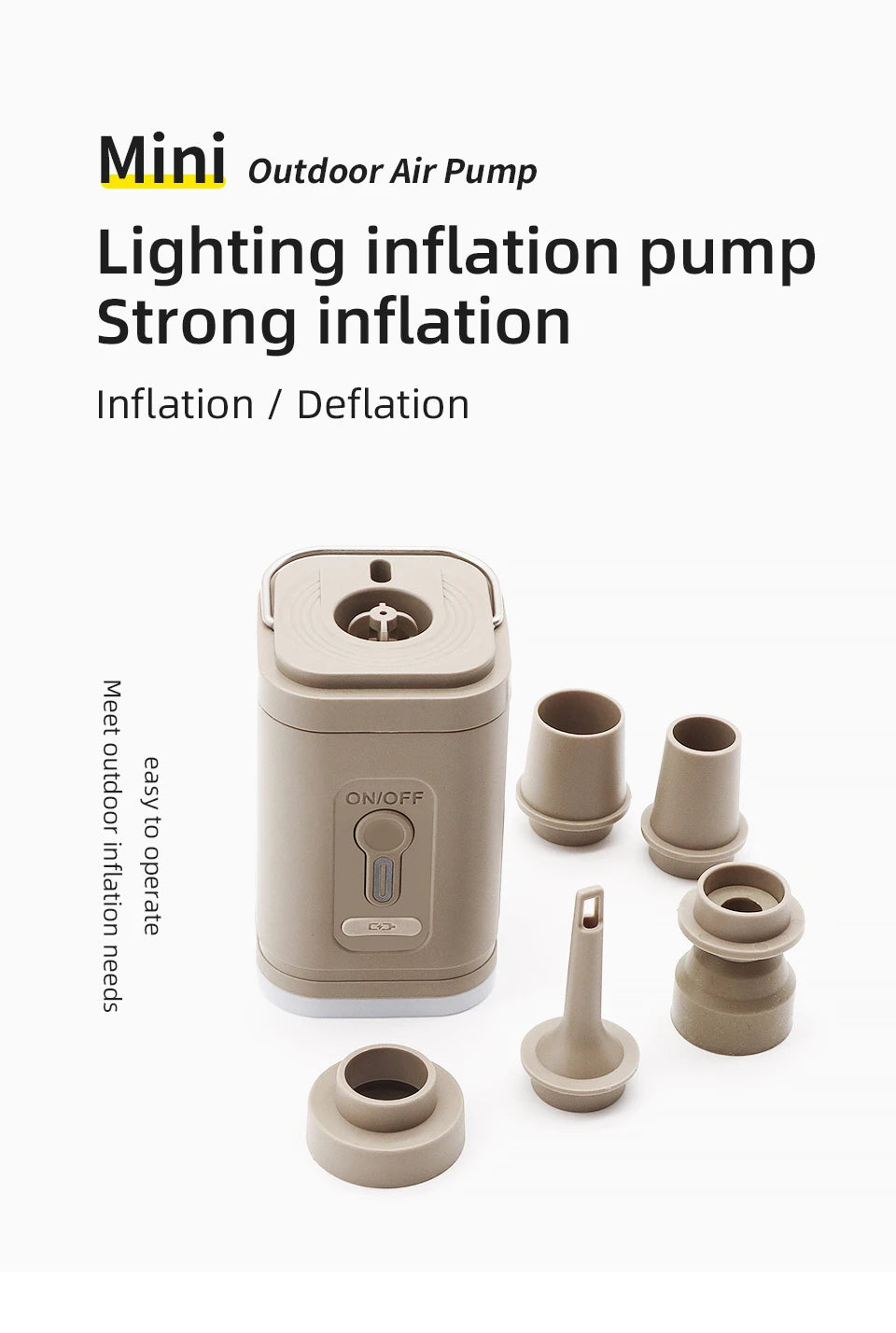 PACOONE Wireless Inflation Pump Portable Outdoor Mini Air Compressor Air Cushion Bed Swim ring Multi function Air Pump