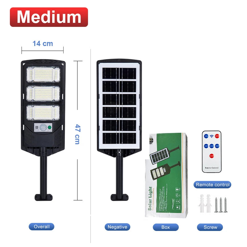 12000 LM High Power LED Solar Lights Outdoor Sunlight Motion Sensor Solar Powered Lamp Waterproof Patio Garden Street Wall Light