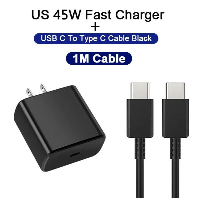 45W PD Charger Fast Charging for Samsung Galaxy S22 S23 Ultra Note 10+ 5G USB C Mobile Phone Type C Wall Quick Charging Adapter