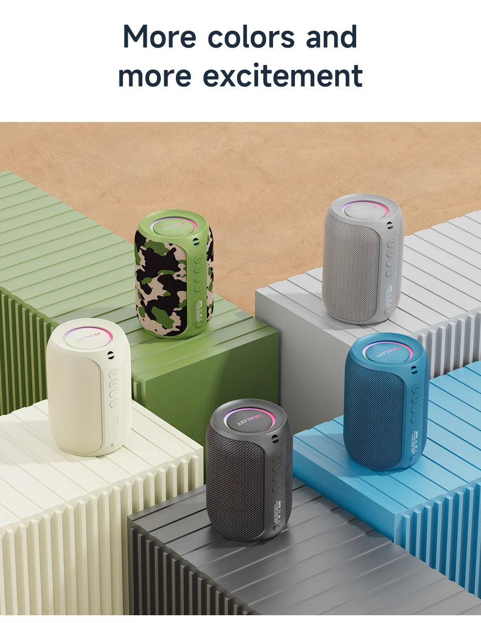 Zealot S32 pro Bluetooth Wireless Outdoor Portable Subwoofer Speaker Waterproof IPX6 Dual Pairing 3600mAh Wireless Speaker