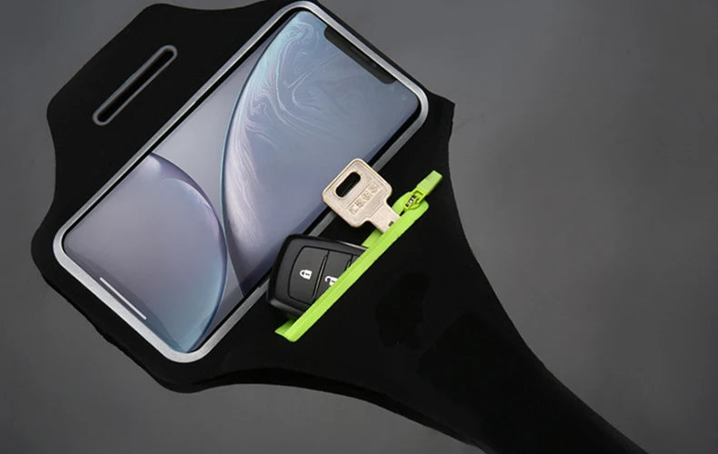 Fitness Arm Bag Zipper Head Mobile Phone Earphone Storage Bag for iPhone 16 15 14 13 Samsung Xiaomi AirPods Running Accessories