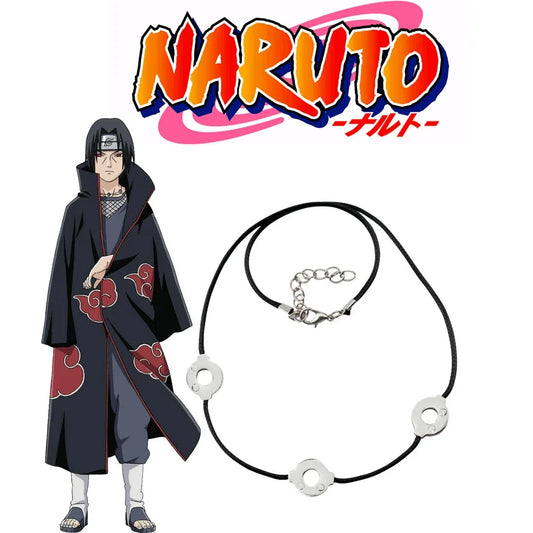 Anime Uchiha Itachi Necklace Titanium Steel Cosplay 3 Loops Necklace Women Choker Kolye Gift Ethnic Men Jewelry