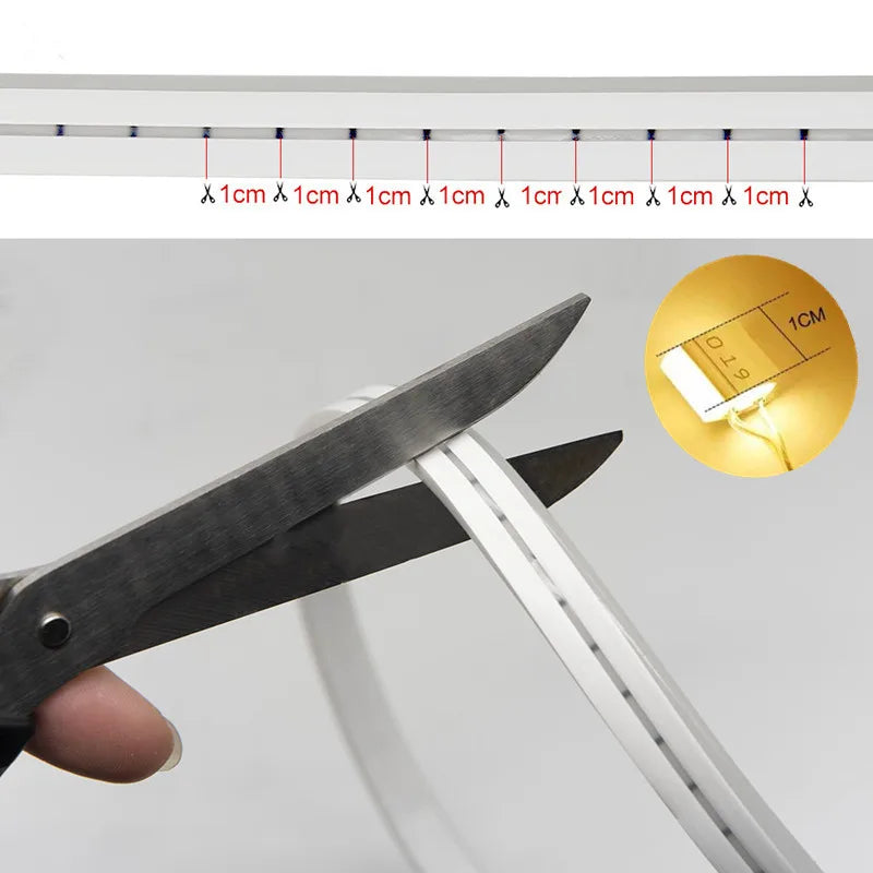 12V Led Neon Strip Lights Flex Tape Ribbon Lamp Rope Waterproof Silicone Tube Bar 1cm 1led Cut DIY Ad Sign Board Billboard