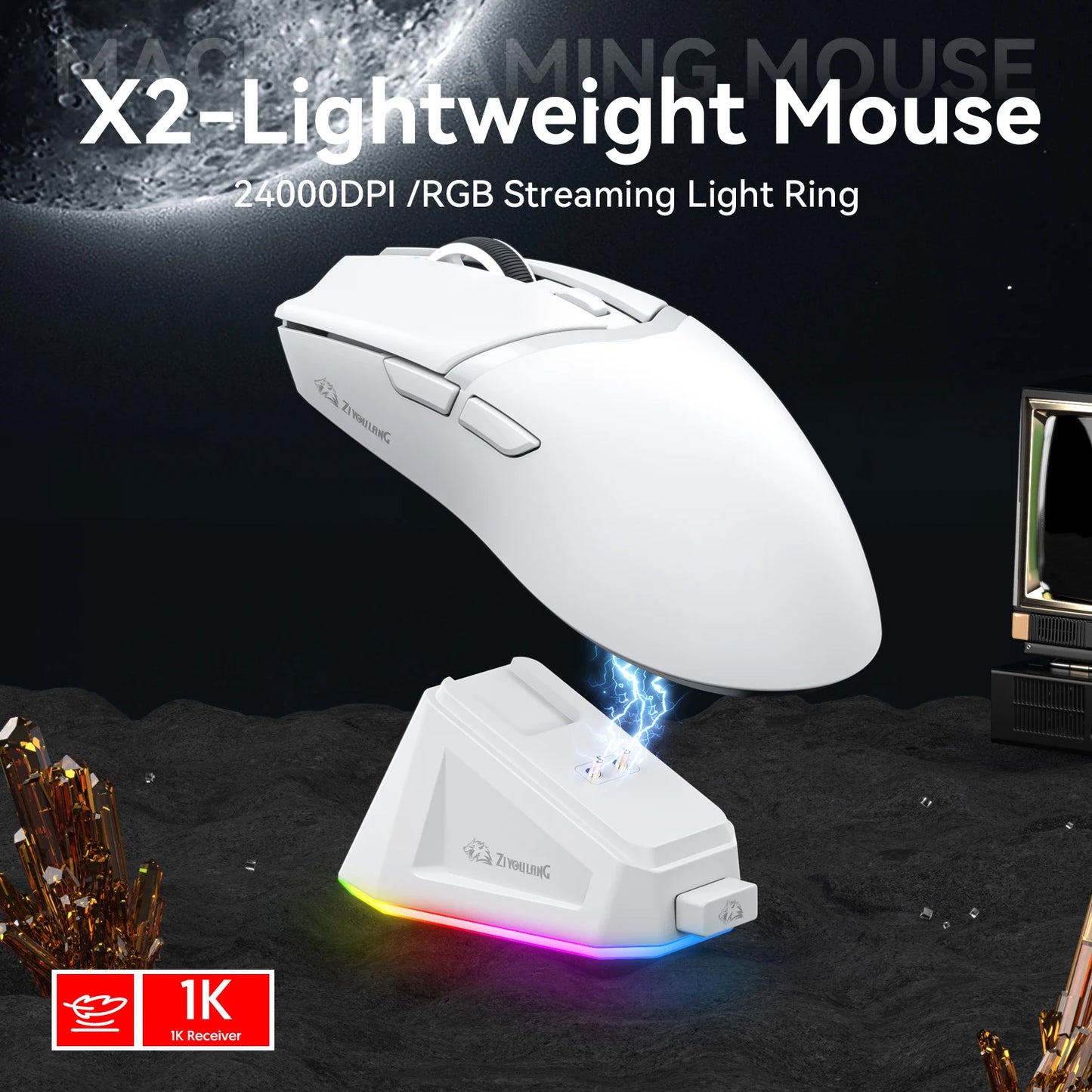 X2 Gaming Mouse Wireless PAW3311 1K Hz ATTACK SHARK X11 Same Model Magnetic RGB Lightweight Macro Mouse Tri-mode Connectione