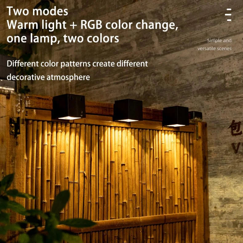 LED Solar Light Outdoor Garden Square Wall Lamp Outdoor Courtyard Garden Fence Lighting Wall Decoration Lamp
