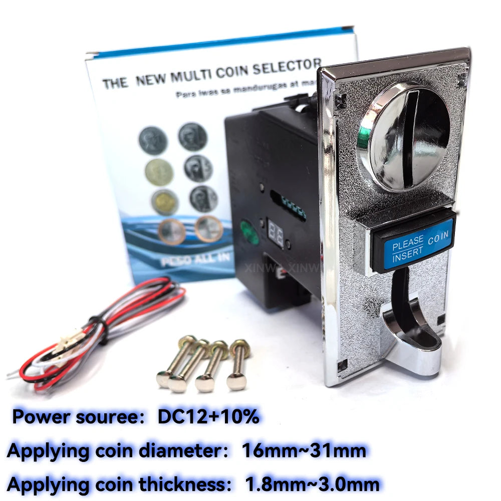 Multi Coin Acceptor Game Toknes Mechanism With 4 Pins Cable For Claw Crane Neo Geo Arcade Slto Vending Machine Pinball Parts