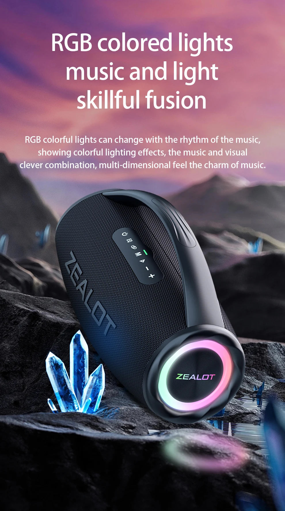 ZEALOT S97 80W Wireless speaker, Outdoor Portable Subwoofer Speaker, Hifi Sound quality,Dual Pairing, Fast Charging,16000mAh.