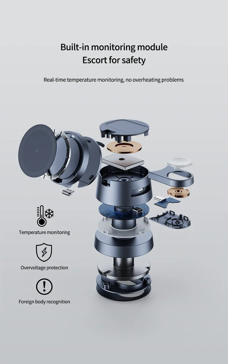 Magnetic 4 in 1 Light Phone Wireless Charger Stand For iPhone 16 15 14 13 12 Pro Max Apple Watch 9 8 Airpods Pro Fast Charging