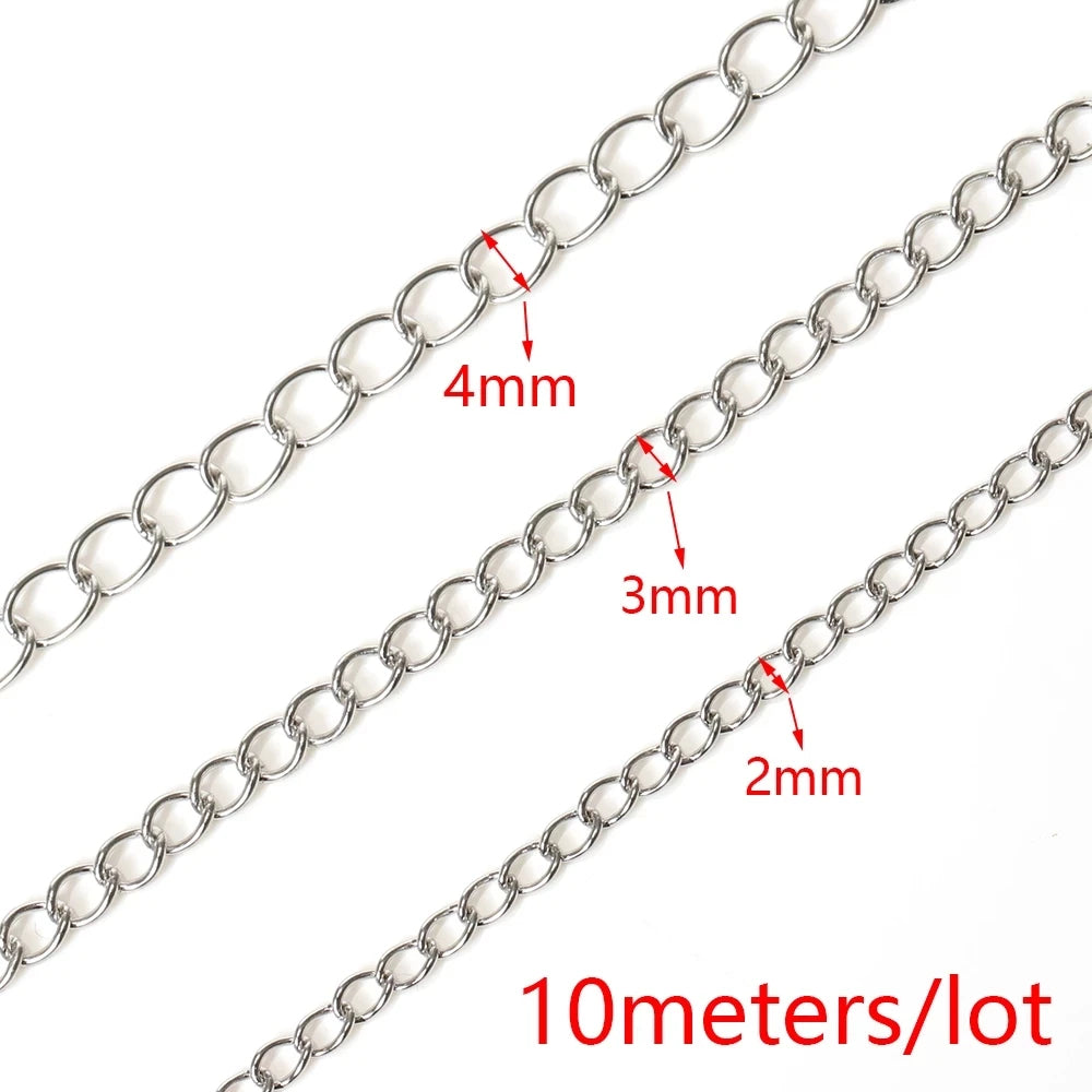 10meter/roll Stainless Steel Chain Basic Bluk Chains For DIY Jewelry Making