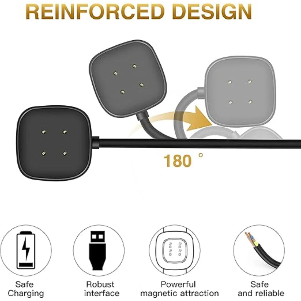 For Fitbit Sense/Sense 2/Versa 4/Versa 3 Charger USB Charger Smart watch Charging  Cable Replacement Charger 3.3ft