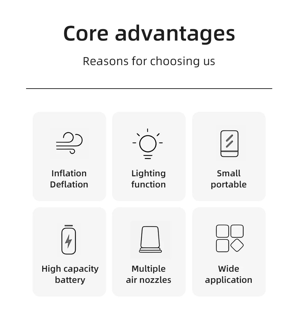 PACOONE Wireless Inflation Pump Portable Outdoor Mini Air Compressor Air Cushion Bed Swim ring Multi function Air Pump