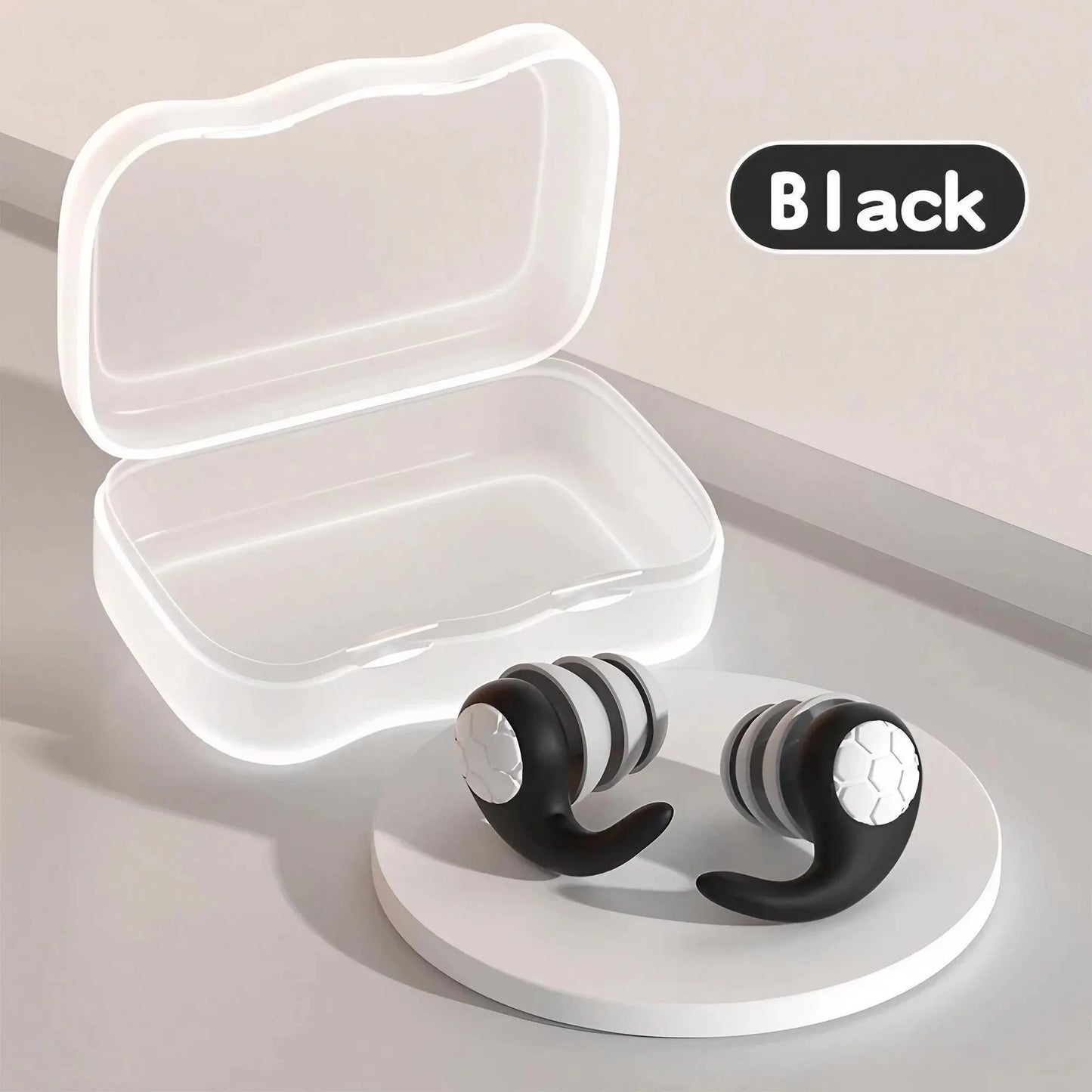 1 Pair of Soft Silicone Earplugs with Noise Cancellation, Waterproof, Comfortable To Wear, Suitable for Sleeping and Swimming