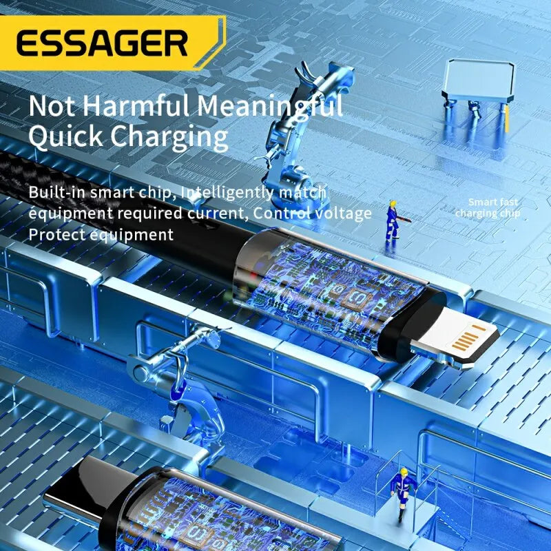 Essager Type C Cable For IPhone 11 12 13 Pro Max XS 20W Fast Charging Cable Type C To Lighting Date Wire For iPad Macbook