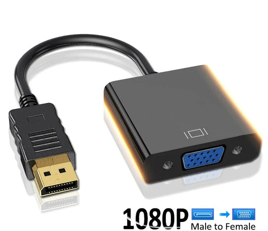 DisplayPort DP to VGA Adapter Cable Display Port For Projector DTV TV HDVD Laptop DP Male to VGA Female Converter Adapter Cable