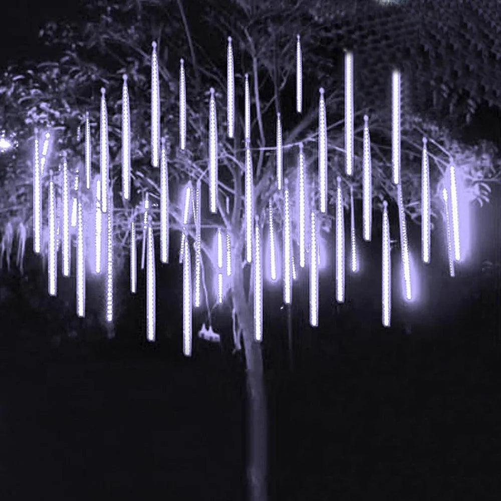 1pc 30CM LED Meteor Shower Rain Lights Waterproof Falling Raindrop Fairy String Light for Christmas Holiday Party Patio Decor