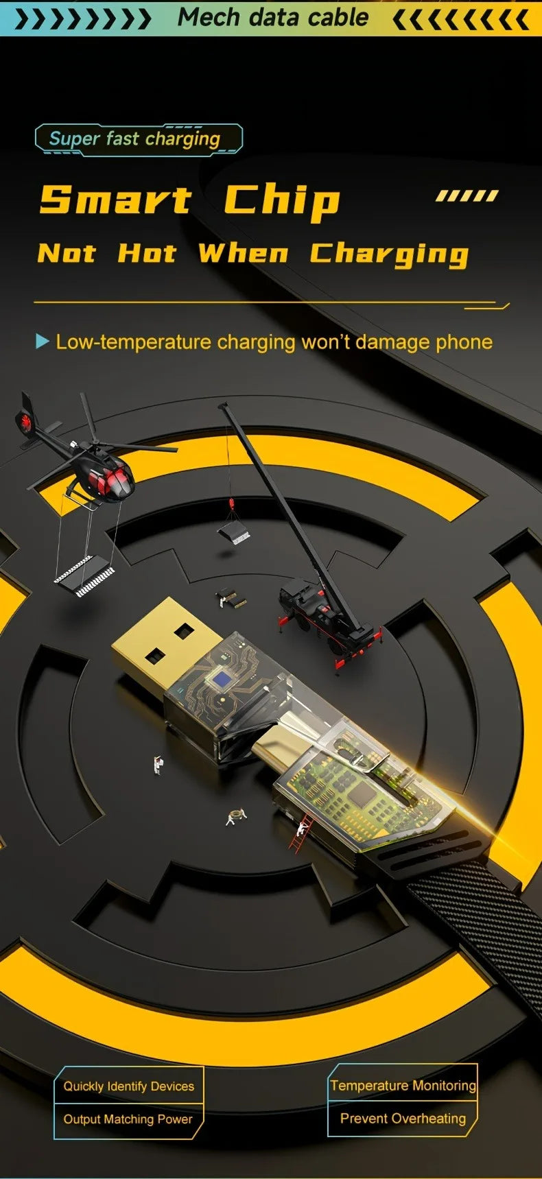 4 In 1 PD 65W USB Type C Data Cable Fast Charging For iPhone 16 15 14 13 12 Samsung Xiaomi Redmi Huawei Wire Cable Fast Charger