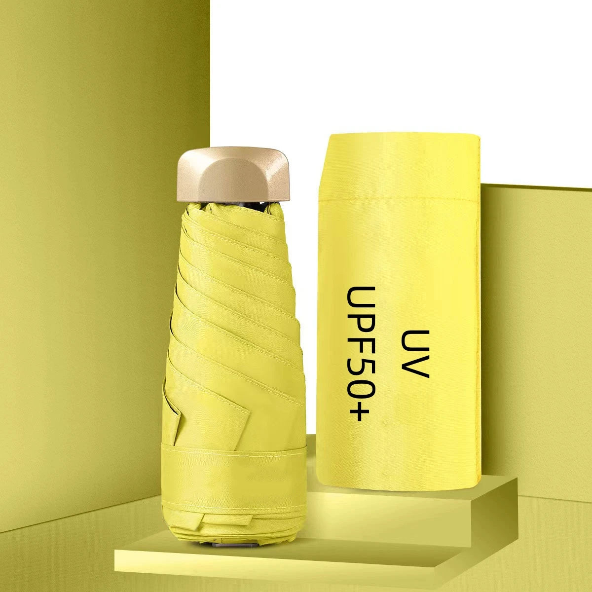 Mini Pocket Umbrella Small Sun Rain Umbrellas Vinyl Folding Umbrella UV Ultraviolet Protection Sun Shade Pocket Parasol Capsule