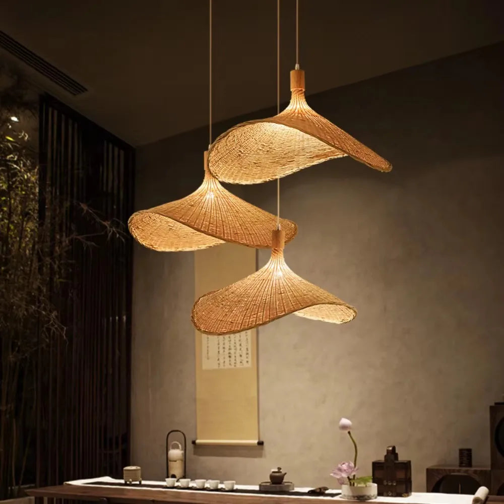 Free Collocation Home Decor Bed Light Room Decor Bamboo 1/3 Light Pendant Light Room Hotel Light Hanging Light Hotel Decor Light
