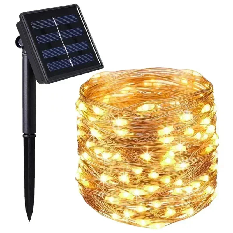 2 Pack Solar Fairy Lights 300LED Solar String Lights Outdoor Waterproof 8 Modes Copper Wire Twinkle Light