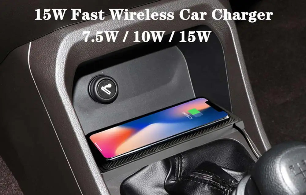 Wireless Car Charger Silicone Non-Slip Pad for Samsung S24 S23 iPhone 16 15 14 Xiaomi Car Induction Charger Fast Charging Pad