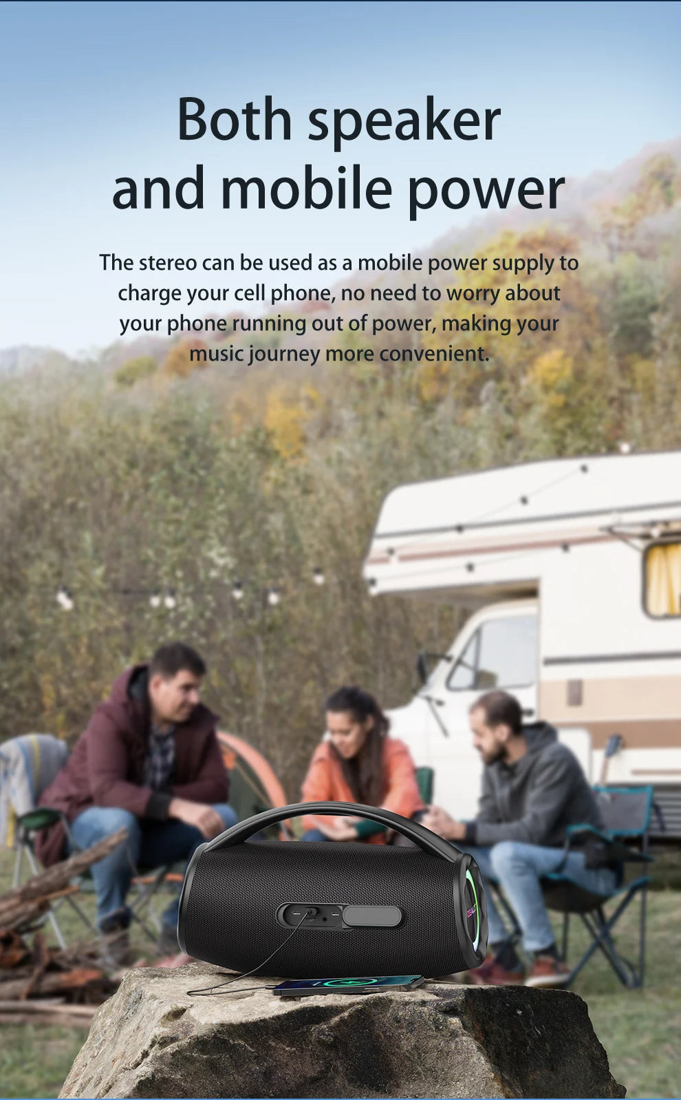 ZEALOT S97 80W Wireless speaker, Outdoor Portable Subwoofer Speaker, Hifi Sound quality,Dual Pairing, Fast Charging,16000mAh.