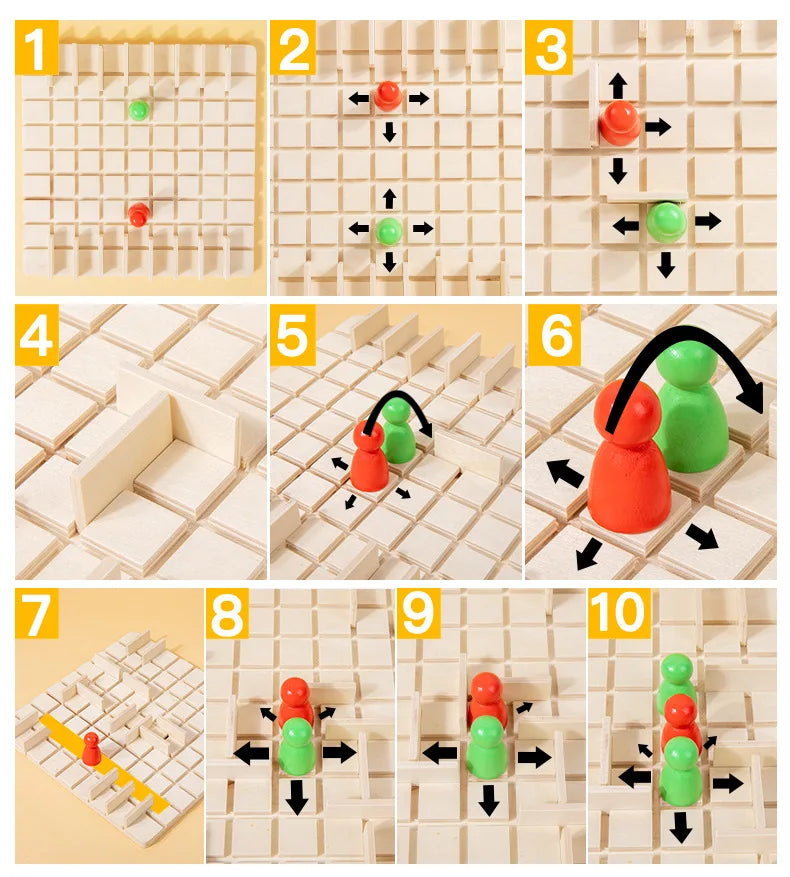 Children Logical Thinking Games Wooden Chess Toys Parent-Child Interactive Board Games Educational Toys For Kids Brain Training