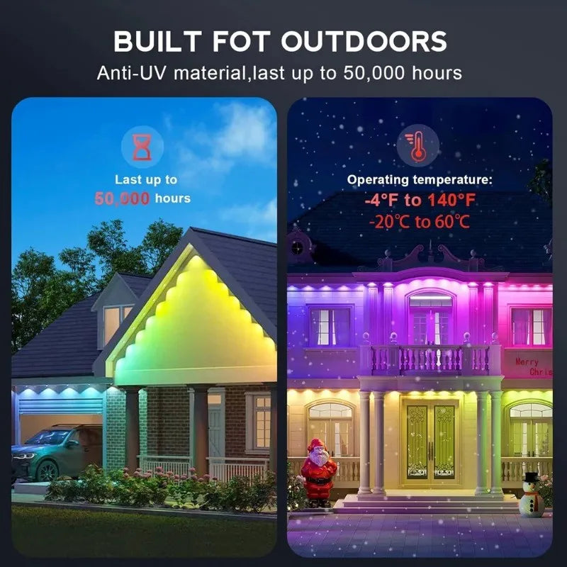 MIMIRGB 150FT Smart Control Eaves string lights DIY Scene Light House Roof Lighting Party Valentine Day Halloween Christmas