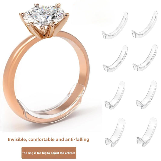 8 Sizes Silicone Invisible Clear Ring Size Adjuster Resizer Loose Rings Reducer Ring Sizer Fit Any Rings Jewelry Tools
