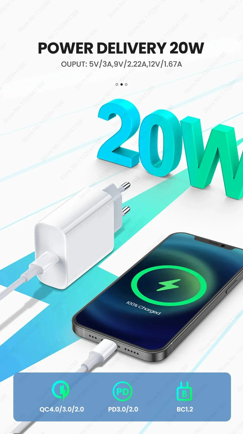 PD 20W Fast Charger For iPhone 16 15 11 12 13 14 Pro Max Plus Fast Charging Cable For Apple iPhone Charger Plug Phone Accessory