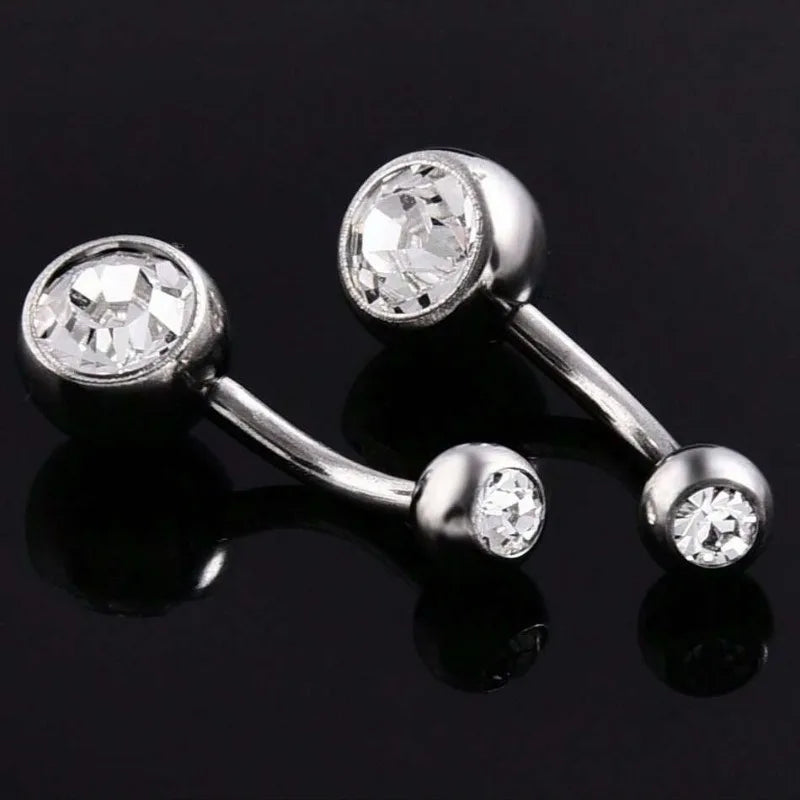 1Pc Belly Button Ring 316L Stainless Steel Belly Ring Piercing, 8/10/12mm Belly Button Stud for Women