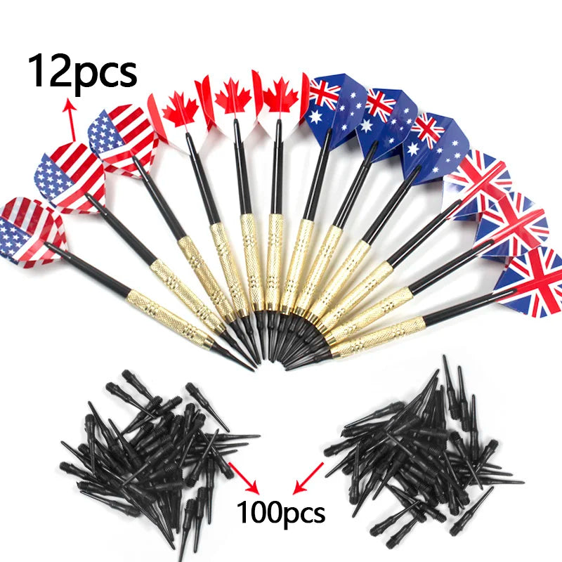 12 Pcs/Set Darts Professtional 14g Safety Soft Tipped Darts 36/100 Plastic Tips 175g Electronic Dartboard Target Accessories