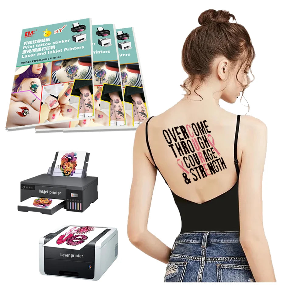 A4 Size For Inkjet Printer Printable Transparent Tattoos Printing Paper Transfer Paper Temporary Tattoos Sticker
