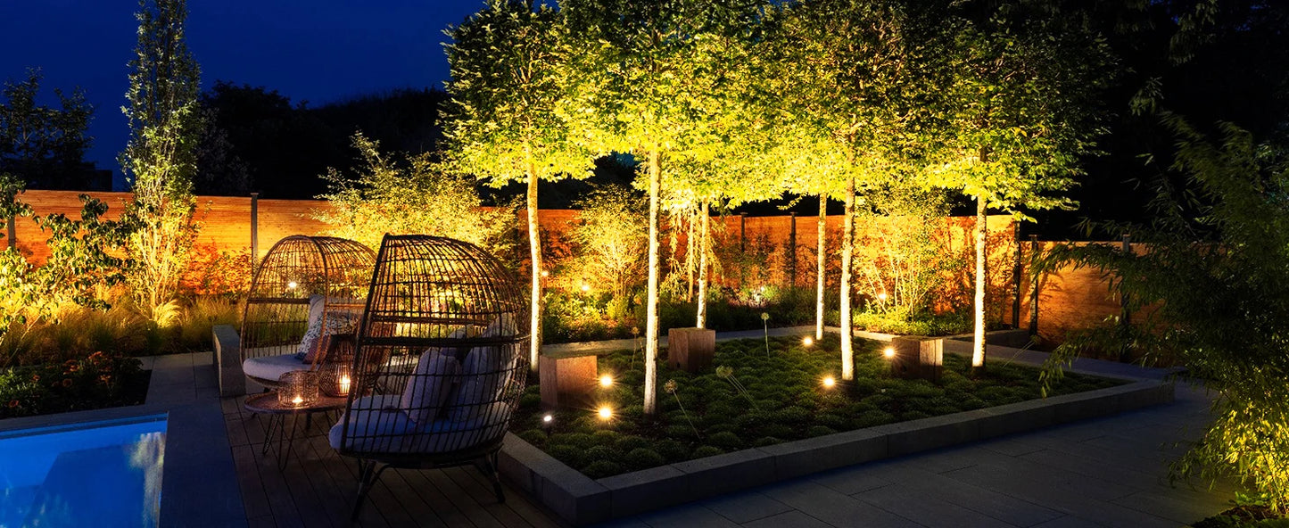 3000K Outdoor Spotlight Garden Landscape Decoration EU/US Plug Floodlight Waterproof Pathway Yard Lawn Lamp 110V 220V Lighti