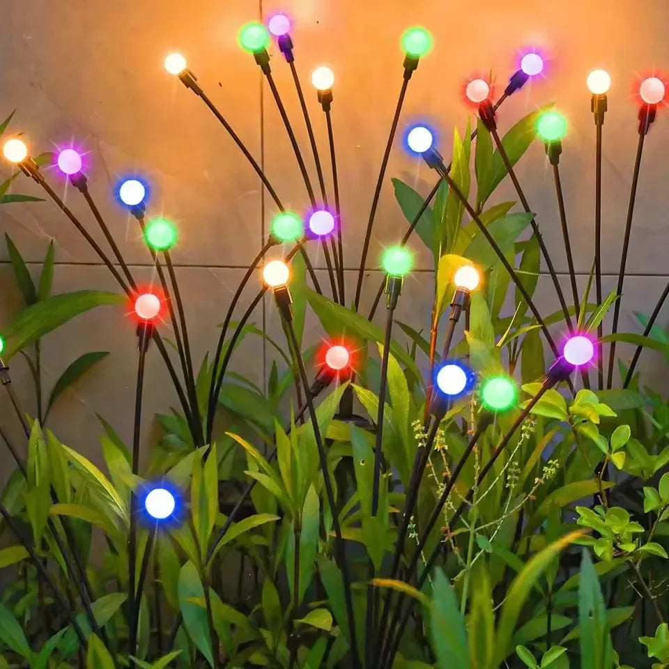 Outdoor LED Solar Lights Waterproof Starburst Solar Firefly Lights Lawn Lamp Garden Lamp for Path Landscape Decorative