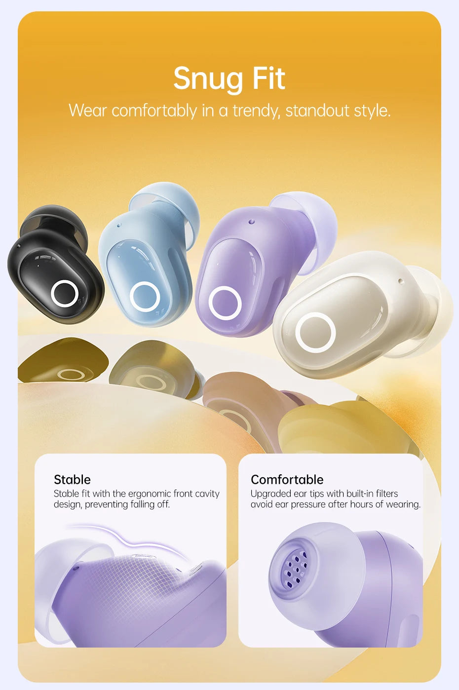 Baseus Bass BD1 Wireless Earphones Bluetooth 5.4 Mini Sports Earbuds,  IP55 Waterproof 0.06s Low-Latency Wireless Headphones