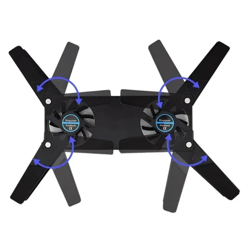 2 Fan Laptop Cooling Pad USB Powered Cooling Dock Air-cooling Laptop Cooler Bracket for Notepad Universal 7 15" 1 Notebook Stand