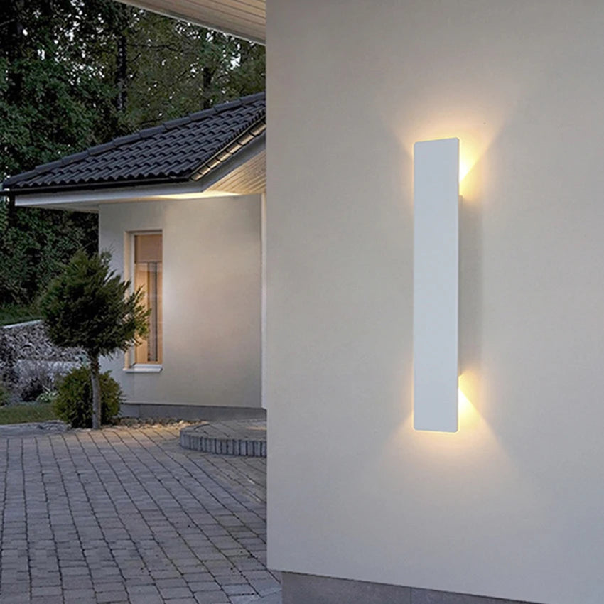 Outdoor Waterproof Wall Lamp Modern LED Lamp Black White Aluminum Up Lower Light Wall Lamps Waterproof IP65 110V 220V Fixtures