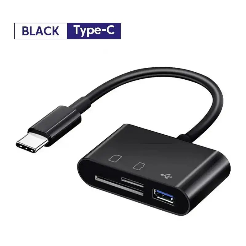 3 in 1 USB/Type C Multifunction Card Reader OTG SD TF Cards USB Memory Cards Reader Converter for MacBook Laptop Samsung