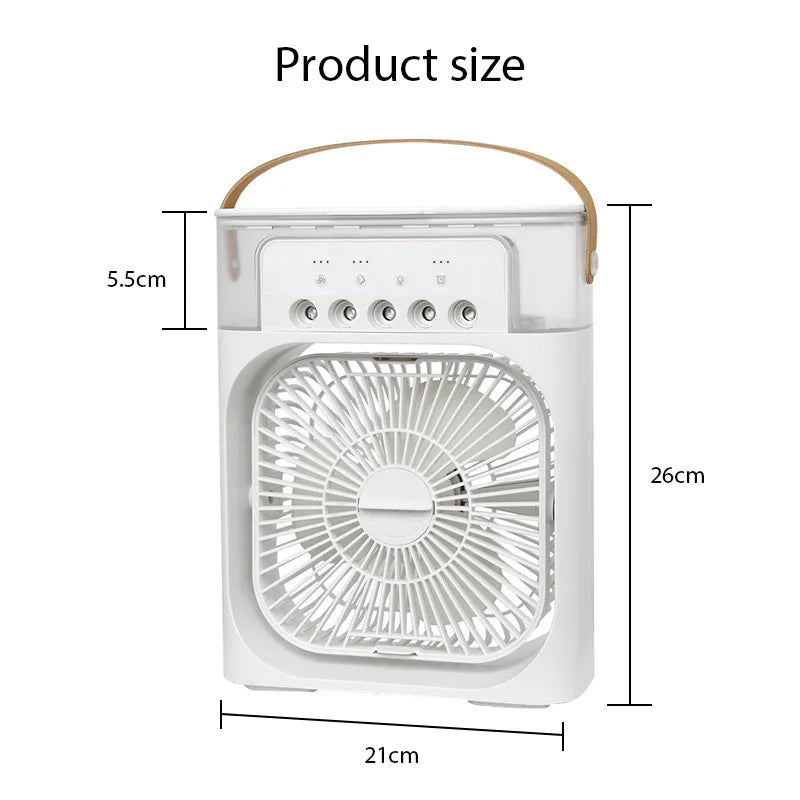 Portable 3 In 1 Fan AIr Conditioner Household Small Air Cooler LED Night Lights Humidifier Air Adjustment Home Fans
