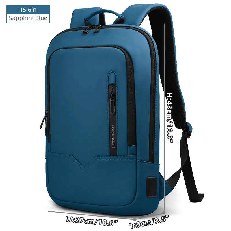 Heroic Knight Laptop Work Backpack Slim Men Waterproof Multifunctional 15.6"17" Business Trip Backpack Fashion Male School Bag