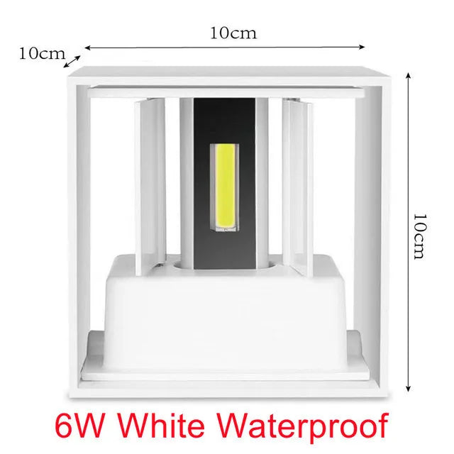 6W 12W Waterproof AC85-265V Surface Mounted LED Wall Light Modern Nordic Luminaire Indoor Wall Lamps Living Room Porch Outdoor